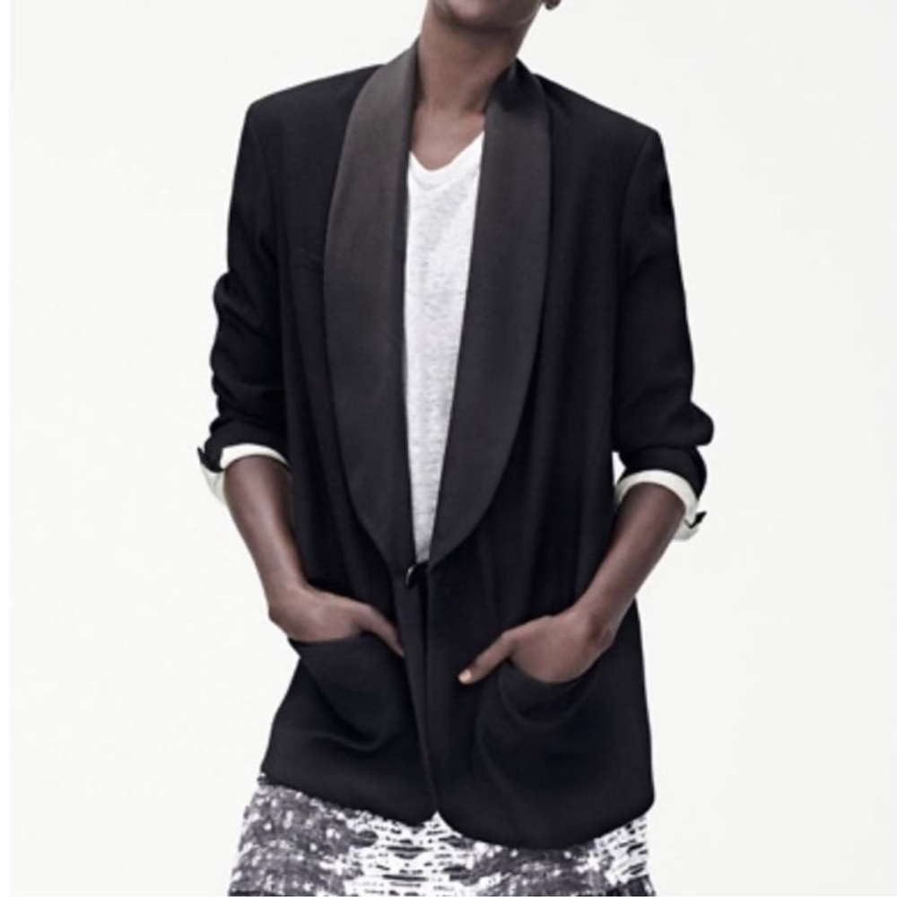 Isabel Marant pour H&M Wool Tuxedo Jacket in Black - 4
